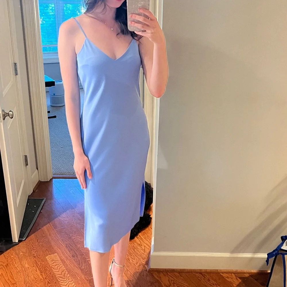 Gianni Bini Silk Midi Dress - Blue NWOT - Picture 1 of 5